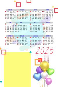 2025 Calendar Template - Minimalist Design (PSD)