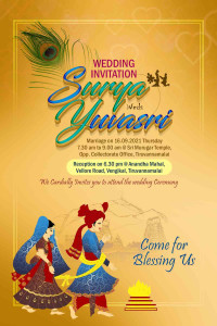 Elegant Traditional Tamil Invitation Design - Customizable PSD File