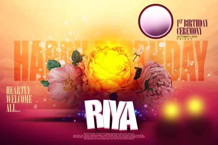 Birthday flex banner design PSD January 2026 colorful layout