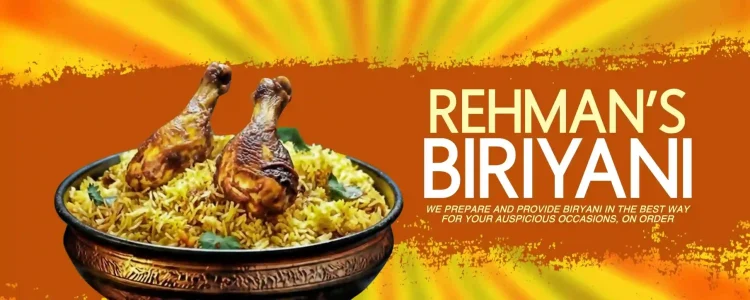 Biriyani shop board flex design PSD