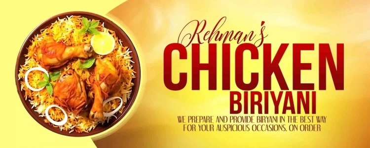 Biriyani shop board flex design PSD