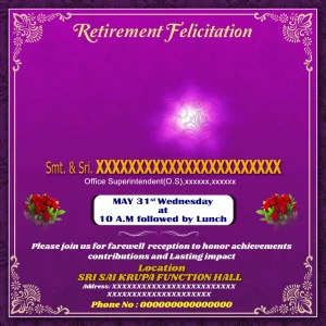 Telugu Retirement Banner Design PSD Collection Editable Photoshop Templates for Retirement and Farewell Functions