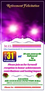 Telugu Retirement Banner Design PSD Collection Editable Photoshop Templates for Retirement and Farewell Functions
