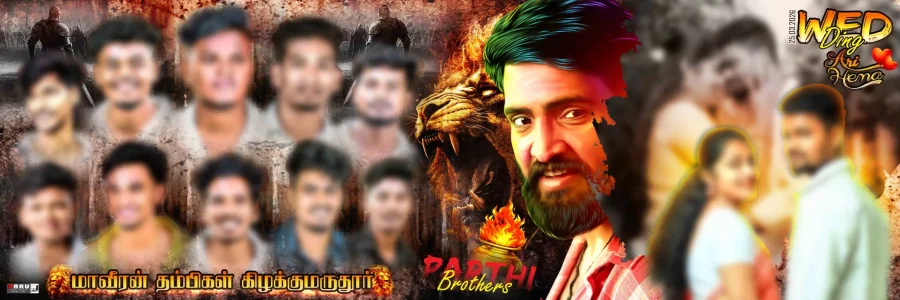 Madurai Style Flex Design PSD Collection July 2026 Collection 1 featuring 11 editable Tamil flex banner Photoshop templates for birthday, wedding, temple festival, political, and celebration banner designs.