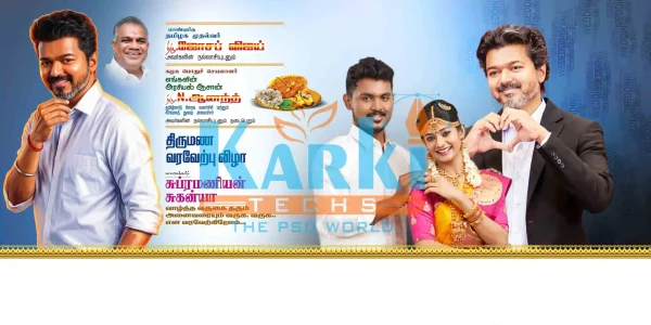 TVK Wedding Flex Banner Design PSD Collection Premium Editable Photoshop Templates